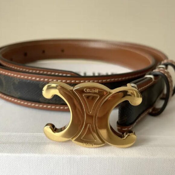 Celine Triomphe Canvas Belt 25mm - New with Box - Picture 2 of 9